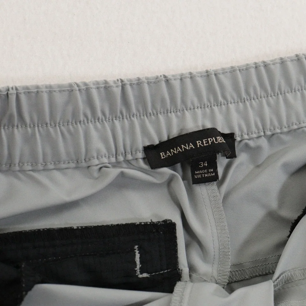 Banana Republic Motion Tech Hybrid Pants Performance Stretch Tapered Gray Men 34